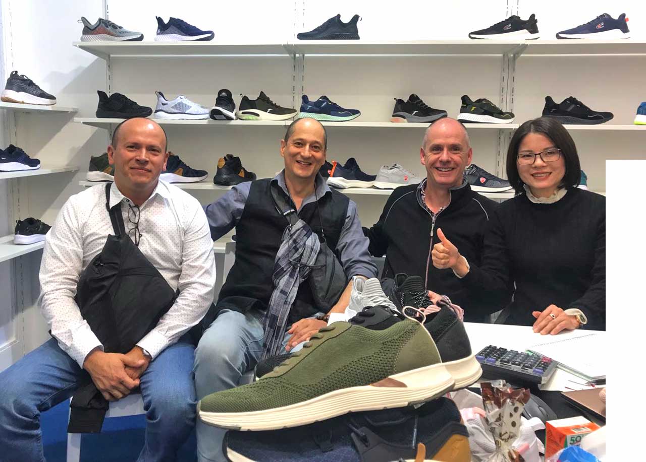 happy businesses with shoes manufactured in china